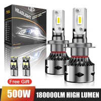 180000LM 500W H7 LED Car Headlight Bulb CANBUS H1 H4 H8 H9 H11 9005 HB3 9006 4300K 6000K With Fan Auto Fog Lamp Plug and Play