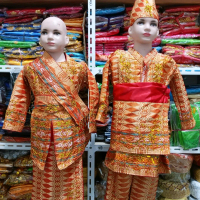 baju melayu anak anak pasangan songket/baju carnval anak anak