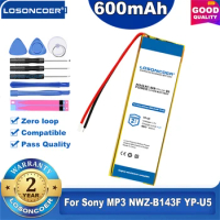 100% Original LOSONCOER 600mAh Polymer Li-ion Battery For Sony Walkman NWZ-B143F For SAMSUNG YP-U5 Battery MP3 Player