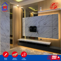 BACKDROP TV MINIMALIS MODERN CUSTOM HPL | PANEL TV RUANG TAMU