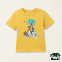 【Roots】Roots小童-海洋生活家系列 熱帶島嶼海狸有機棉短袖T恤(黃色)