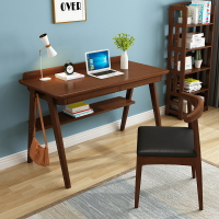 北歐實木書桌現代簡約家用桌子學生臥室書房寫字臺電腦桌收納書桌