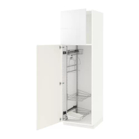 METOD 高櫃附清潔用品收納架, 白色/ringhult 白色, 60x60x200 公分