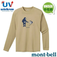 【mont-bell】男女 Wickron 吸濕排汗長袖T恤.圓領.快乾透氣.光觸媒抗菌除臭_1114769 TN 黃褐