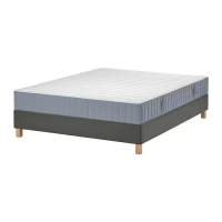 LYNGÖR 坐臥床, valevåg 高硬/淺藍色 深灰色, 120x200 公分