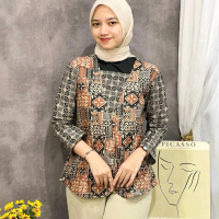 BLUS BATIK MALIKA ATASAN KERJA KANTOR OOTD KAMPUS