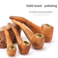 New Solid Wood Pipes Men's Handmade Smoke Pot Vintage Portable Log Dry Pipe Filter Wood Pipe Tobacco Pipe Smoking