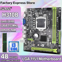 SZMZ H310 Motherboard LGA 1151 Kit with DDR4 8GB RAM + core i3 6100 3.7GHz CPU Placa Mae Gaming desktop LGA1151 NVME M.2 SATA
