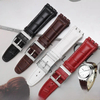 Dây Đeo Đồng Đồng Hồ Bằng Da, Thật, Tương Thích Với Swatch, Dây Đeo Đồng Hồ Thời Trang, Dành Cho Nam