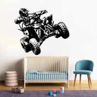 Extreme Atv Quad Rider Four Wheeler Motorcycle Wall Sticker Man Cave Bedroom 4x4 Wheeler OffRoad Racing Mororbike Wall Decal