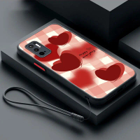 เคสสำหรับ Xiaomi Redmi Note 10 5GFGJKHD052xiaomi Poco M3 Pro กริด หัวใจ บาง ฝ้า กันกระแทก เปลือกแข็ง
