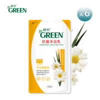 綠的GREEN 抗菌沐浴乳補充包-洋甘菊精油700mlx6