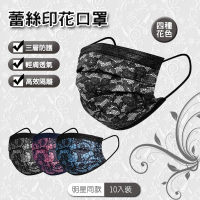 運$30*特價*現貨24小時出貨~蕾絲印花口罩 10片裝/50入【全賣場任選3盒送🔥鬼滅之刃🔥】
