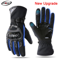 SUOMY Waterproof Motorcycle Gloves Winter Warm Moto Protective Gloves Touch Screen Gant Moto Guantes Motorbike Riding Glove