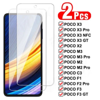 2Pcs 999D Protection Glass For Xiaomi Poco X3 NFC M3 Pro F3 GT Tempered Screen Protector Pocophone F1 C3 X2 M2 F2 Pro Glass Film
