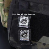 "Eye of The Dragon" Carbon Fiber Morale Badge Luminous and Reflective Hook&amp;loop Patches for Clothing Outdoor Bag Helmet Sticker
