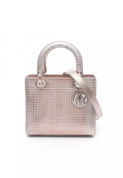 Christian Dior Pre-Loved Christian Dior LADY DIOR lady dior Microcannage Handbag leather pink Silver