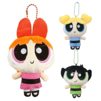 【小禮堂】飛天小女警 絨毛玩偶吊飾 花花 泡泡 毛毛(平輸品)