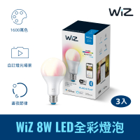 【Philips 飛利浦】Wi-Fi WiZ 智慧照明 超值組 全彩燈泡 3入裝(PW04N)
