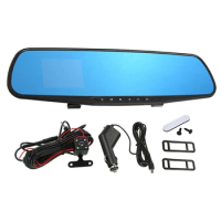 Car DVR Dash Camera 170° Wide Angle Lens Video Recorder Rearview Mirror Dash Cam Front Cam Driving