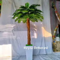 POHON KURMA TINGGI 170cm/POHON PALEM Hias Pohon Plastik Dekorasi Artificial WARNA POT PUTIH