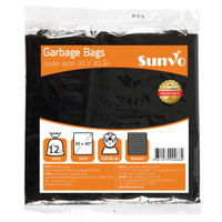SUNVO ถุงขยะดำหนา ขนาด 30x40 นิ้ว (แพ็ค 12 ใบ)