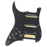 Black 3 Ply Electric Guitar Humbucker Left Handed Pickguard Pickup with Singlecut Wiring