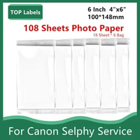 4\" x 6\" papel fotográfico 108 Sheets Photo Paper 6 inch 148x100mm for Canon Selphy CP1300 CP1200 CP1500 Printer Photo Paper