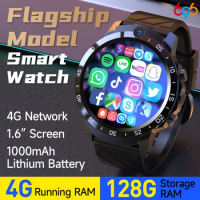 Smart Watch For Men 1.6" Screen SIM 4G Network 1000mAh Battery 4GB 128GB APP Installation Message Reminder Multiple Motor Modes