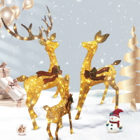 裝飾品商場櫥窗擺件聖誕鹿花園發光鐵藝鹿酒店大堂聖誕麋鹿 全館免運