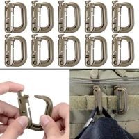 12pcs Multipurpose Grimlock D-Ring Locking Molle Clips Hanging Hook for Webbing Strap Molle Bag Tactical Backpack Military Vest