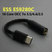 es9280c pro dac USB Type C Headphone DAC Amp 600ohm Adaptive HiFi Amplifier Aux Audio Jack DSD 64/128 Native for Android, Win10