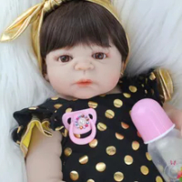 55 Cm Full Body Silikon Reborn Boneka Bayi Mainan Realistis Yang Baru Lahir Bayi Boneka dengan Anting-Anting Gadis Brinquedos Mandi Mainan