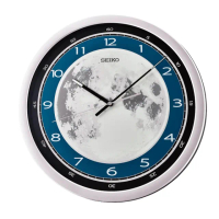 【SEIKO 精工】全夜光面盤 靜音滑動秒針 星球風格時鐘掛鐘 QXA831S(塑膠外殼 夜光 礦石鏡面)