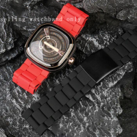 28MM bracelet for seven friday watchband with steel strap for men P2/M2S2 silicone wrapped steel trend watch chain watch strap