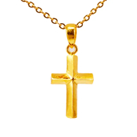 【JING YANG 晶漾】黃金墜子立體小十字架(0.53錢±0.05錢)