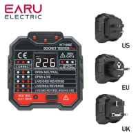 EU UK US HT106B HT106D HT106E Socket Tester Voltage Test Socket Detector EU UK Plug Ground Zero Line Plug Polarity Phase Check