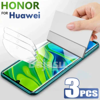 3Pcs Hydrogel on the Screen Protector For Honor 10 Lite 70 8x 20 9x 50 60 Pro Hydrogel Film For Huawei P50 P40 P30 Lite Non Glas