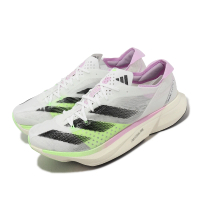 【adidas 愛迪達】競速跑鞋 Adizero Adios Pro 3 M 男鞋 白 黑 粉紅 緩震 厚底 運動鞋 愛迪達(IG6444)