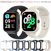 Watch strap with case For Redmi Watch 4 / 3 Active / 3 / 2 / 1 / Mi watch Lite smart watch Protectiv