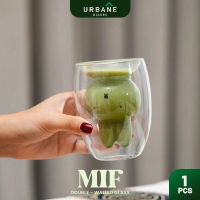 [URBANE] MIF Gelas Kaca Double Wall Kelinci Glass 200ml No Handle (+Bonus Box)