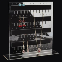 5-Tier Transparent Acrylic Necklace Holder Stud Earring Organizer Jewelry Tree Jewelry Organizer for Selling Show Women