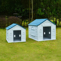 4 Seasons General Plastic Dog Kennel Sunscreen Cat Cage Puppy Villa Outdoor Pet House Garden Waterproof Large Dog House