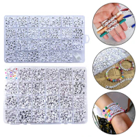 24/28 Square Letter Beads, Acrylic 4x7mm Round Square Letter Beads Kits Alphabet Beads A-Z HeartBeads For Bracelets Necklac