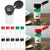 10Pcs 100ml Plastic Spice Jars Salt Pepper Shakers Seasoning Jar Barbecue Condiment Bottles Cruet Container with Sifter Lids