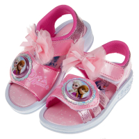 【布布童鞋】Disney冰雪奇緣紗網蝴蝶結粉色兒童電燈涼鞋(B9M123G)