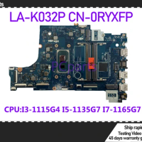 PCparts CN-0RYXFP For DELL Inspiron 3400 Laptop Motherboard LA-K032P I3-1115G4 I5-1135G7 I7-1165G7 CPU DDR4 Mainboard MB Tested