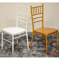 白色竹節椅金色婚慶椅子森系戶外婚禮專用慶典水晶椅透明道具布置