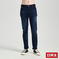 EDWIN 東京紅360°迦績彈力機能錐形牛仔褲-男款 酵洗藍
