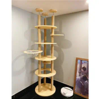 Solid Wood Cat Climbing Frame Tongtian Pillar Free Punching Large Cat Tree Cat Jumping Platform Cat Litter
